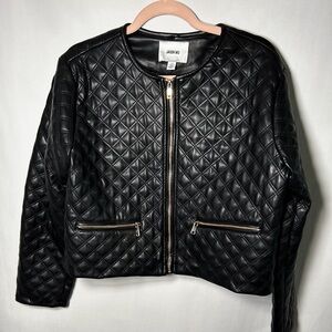 Jason Wu Black Diamond-Pattern Leather Jacket